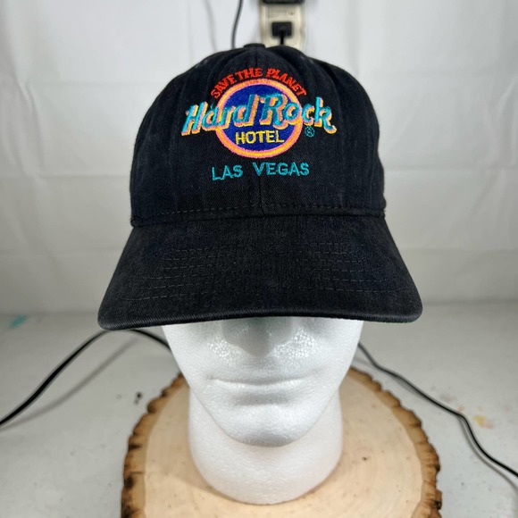 Vintage Black Hard Rock Las Vegas Snap Back Baseball Hat Skater Streetwear Retro - Picture 2 of 7